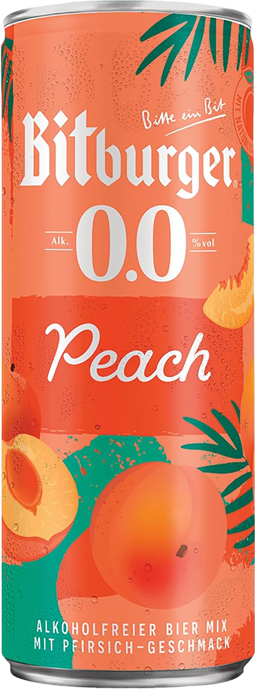 Bitburger 0.0% Peach alkoholfrei - 33 cl Dose