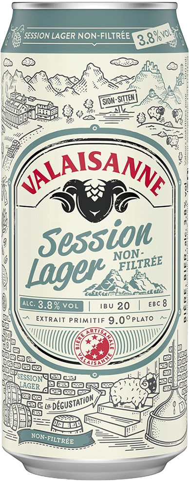 Valaisanne Session Lager 3.8% - 6 x 50 cl Dose