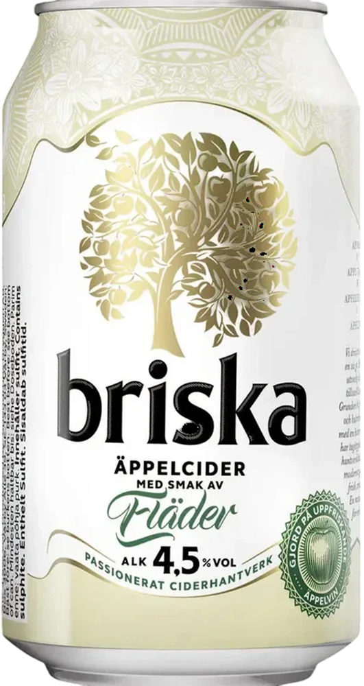 Briska Äppelcider Fläder 4.5% - 33 cl Dose