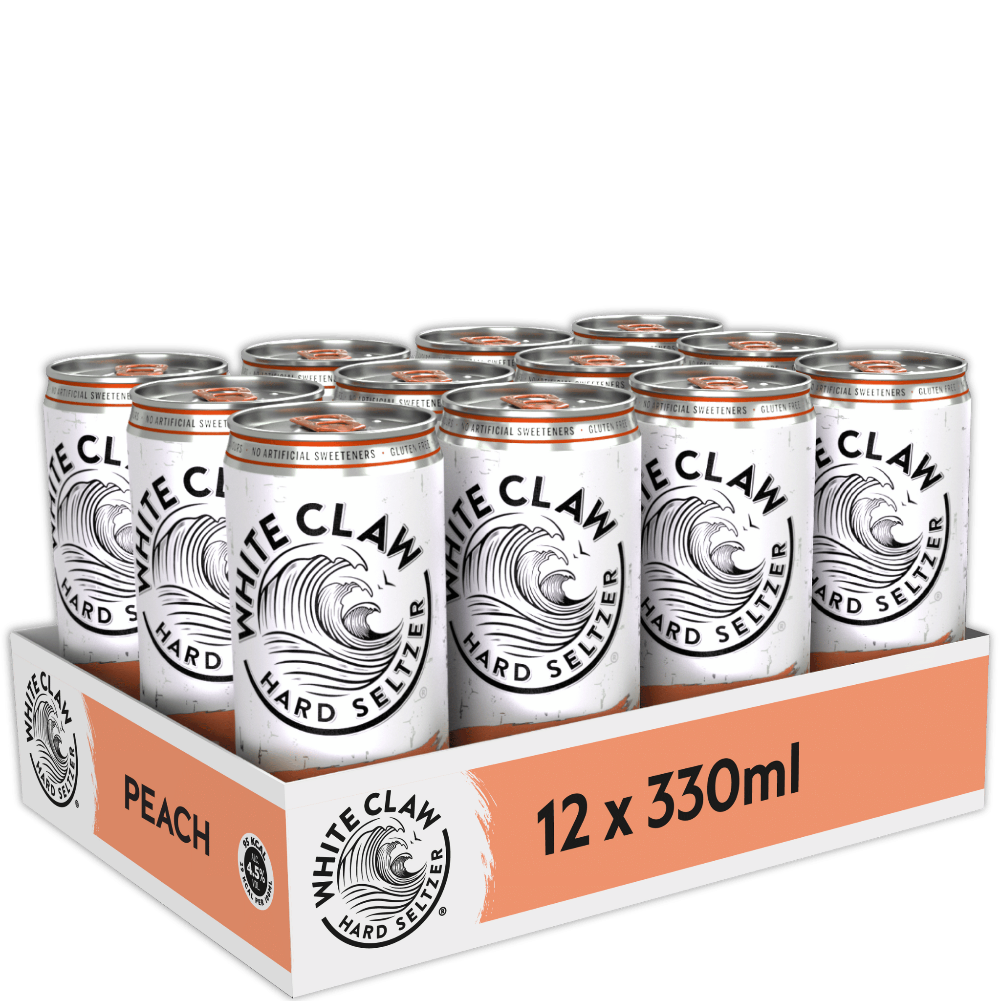 White Claw Hard Seltzer Peach 4.5% - 12 x 33 cl Dose 