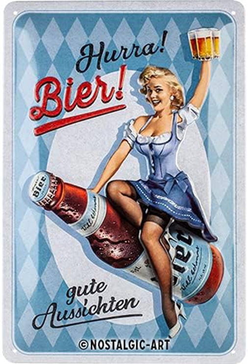 Tin sign Who drinks beer helps agriculture - 20 x 30 cm Tin sign Who drinks beer helps agriculture - 20 x 30 cm