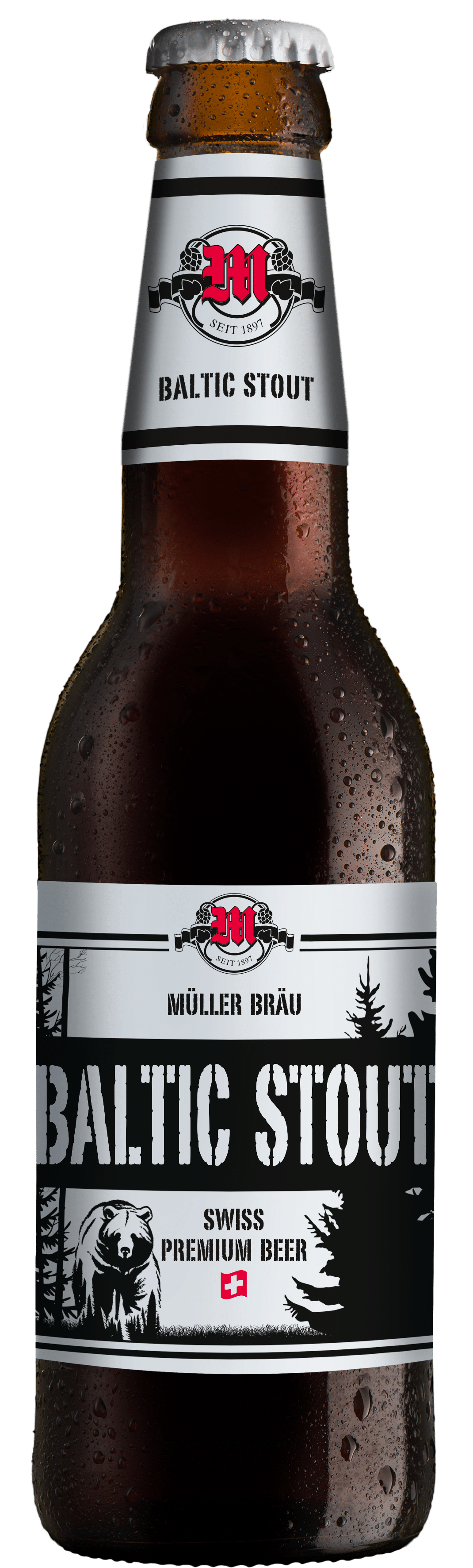 Müllerbräu Baltic Stout Swiss Premium Beer 6,2% Vol. 24 x 33 cl