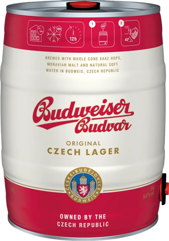 Budweiser Budvar 5% - Fusto da 5 litri per feste