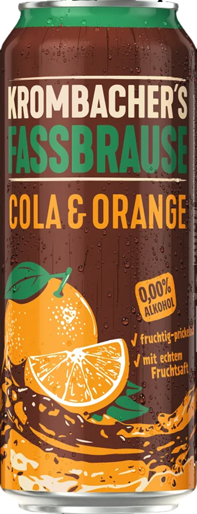Krombacher Fassbrause Cola & Arancia - lattina da 50 cl
