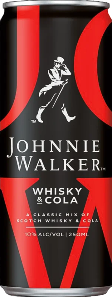 Johnnie Walker Red Label & Cola 10% - 25 cl Dose