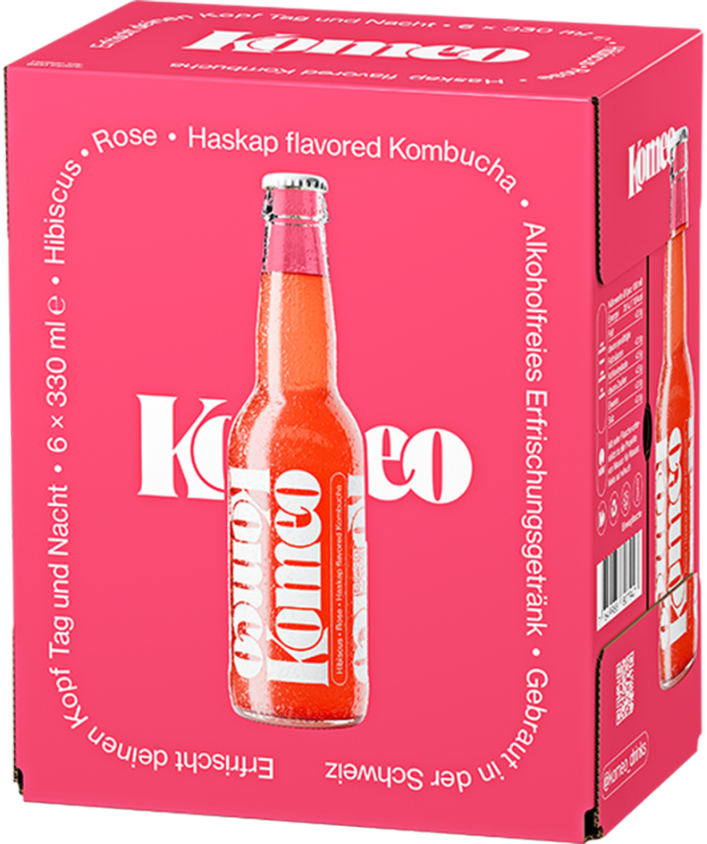 Komeo Kombucha Hibiscus-Rose-Haskap 6er Pack