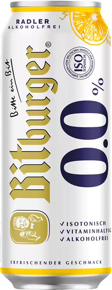 Bitburger Radler 0.0% alkoholfrei - 50 cl Dose