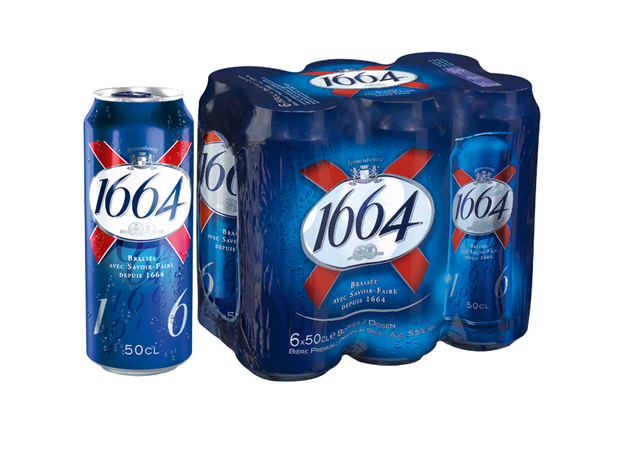 Kronenbourg 1664 Lager 5% - 6 x 50 cl canettes