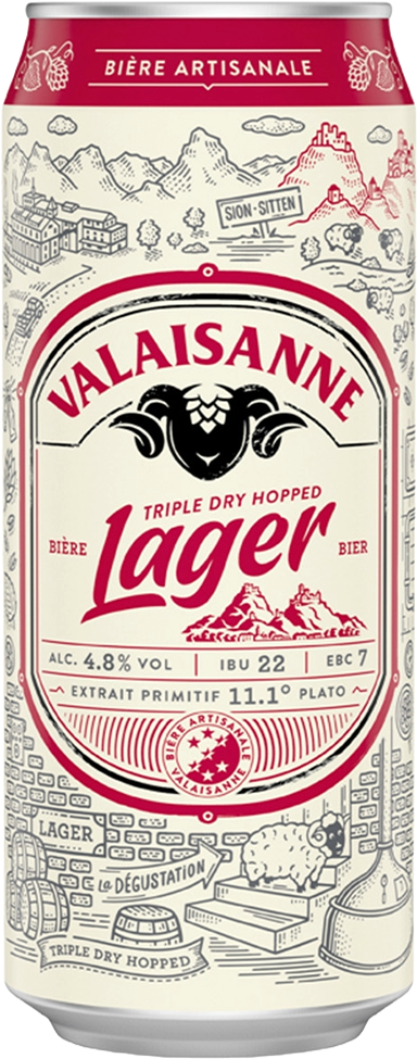 Valaisanne Lager 4.8% - 6 x 50 cl Dose