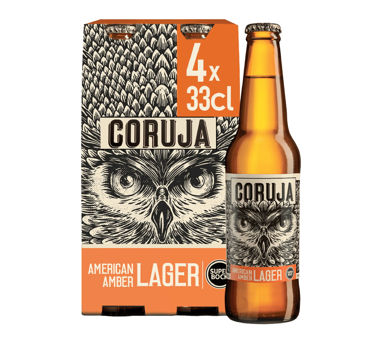 Coruja American Amber Lager 5,3% Vol. 24 x 33 cl Portugal