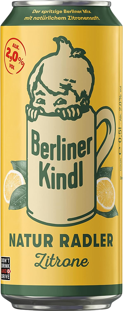 Berliner Kindl Natur Radler Zitrone 2% - 50 cl Dose