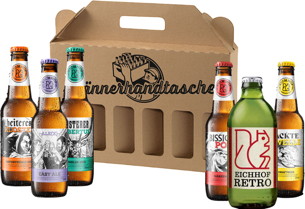 Männer Handtasche mit 6 Eichhof Bieren