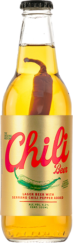 Chili Beer 4,2% vol. 24 x 33cl EW bouteille Mexico Chili Beer 4,2% vol. 24 x 33cl EW bouteille Mexico