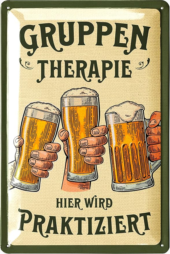 Blechschild Gruppentherapie - 20 x 30 cm