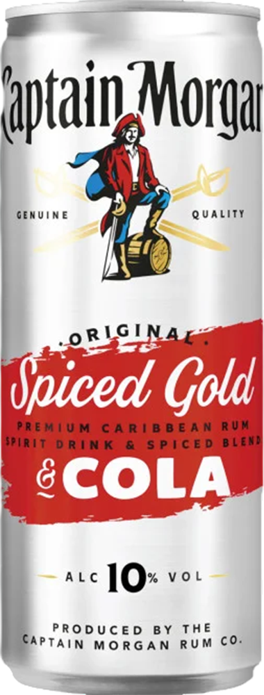 Captain Morgan Spiced & Cola 10% - 25 cl Dose