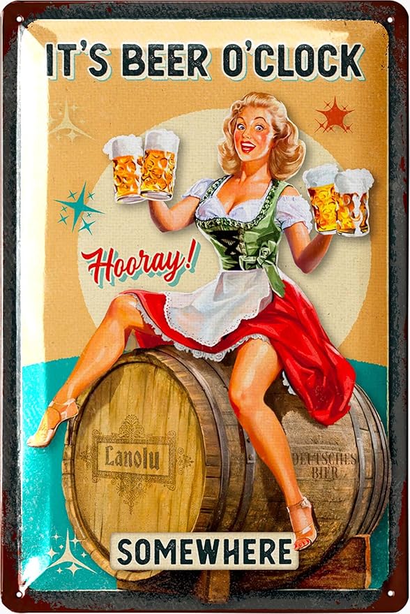 Blechschild It's Beer O'Clock - 20 x 30 cm