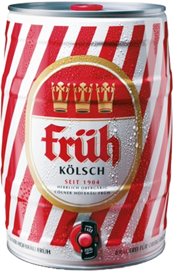 Früh Kölsch 4,8% - fût de 5 litres pour les fêtes Früh Kölsch 4,8% - fût de 5 litres pour les fêtes