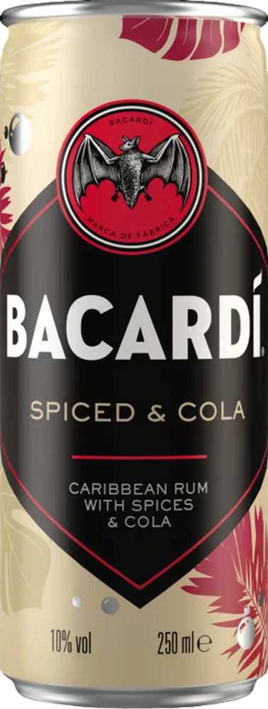 Bacardi Spiced & Cola 10% - 25 cl Dose