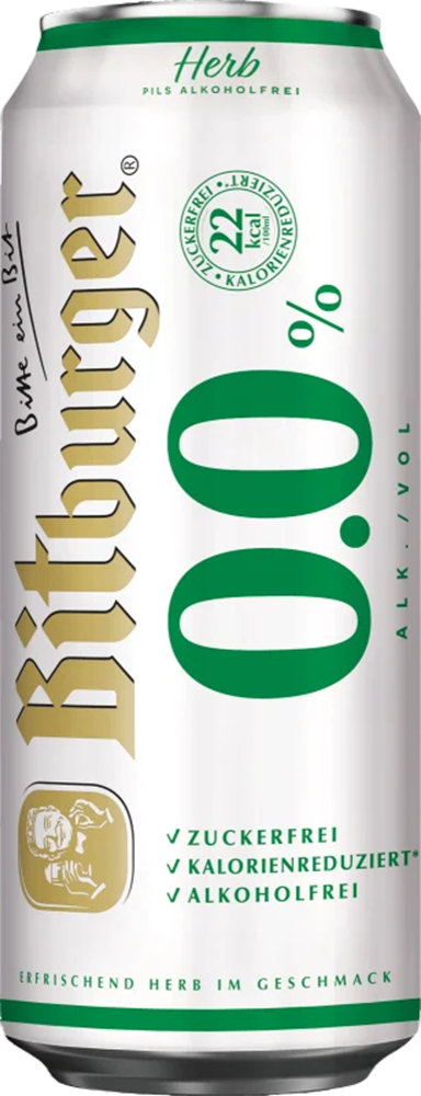 Bitburger Pils Herb 0.0% analcolico - lattina da 50 cl