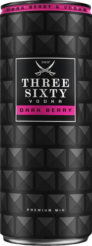 Three Sixty Vodka Dark Berry 10% - Canette 33 cl
